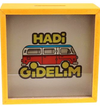 Hadi Gidelim Ahşap ve Cam Kumbara 