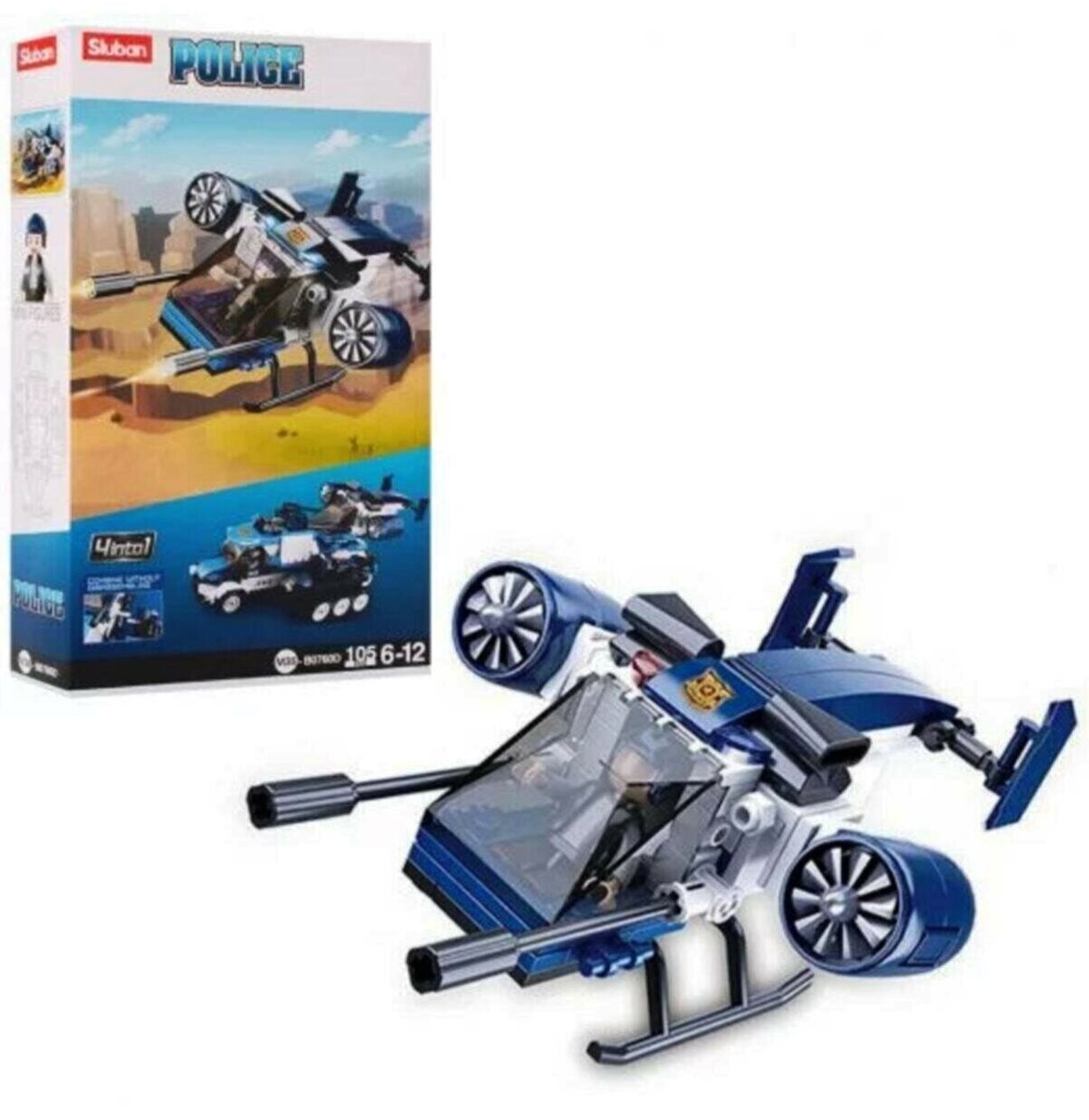 Sluban Police M38-B0760D 105 Parça Lego Helikopter 