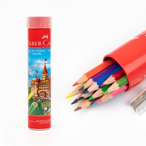 Faber Castell 12'li Kuru Boya Kalemi Metal Tüp