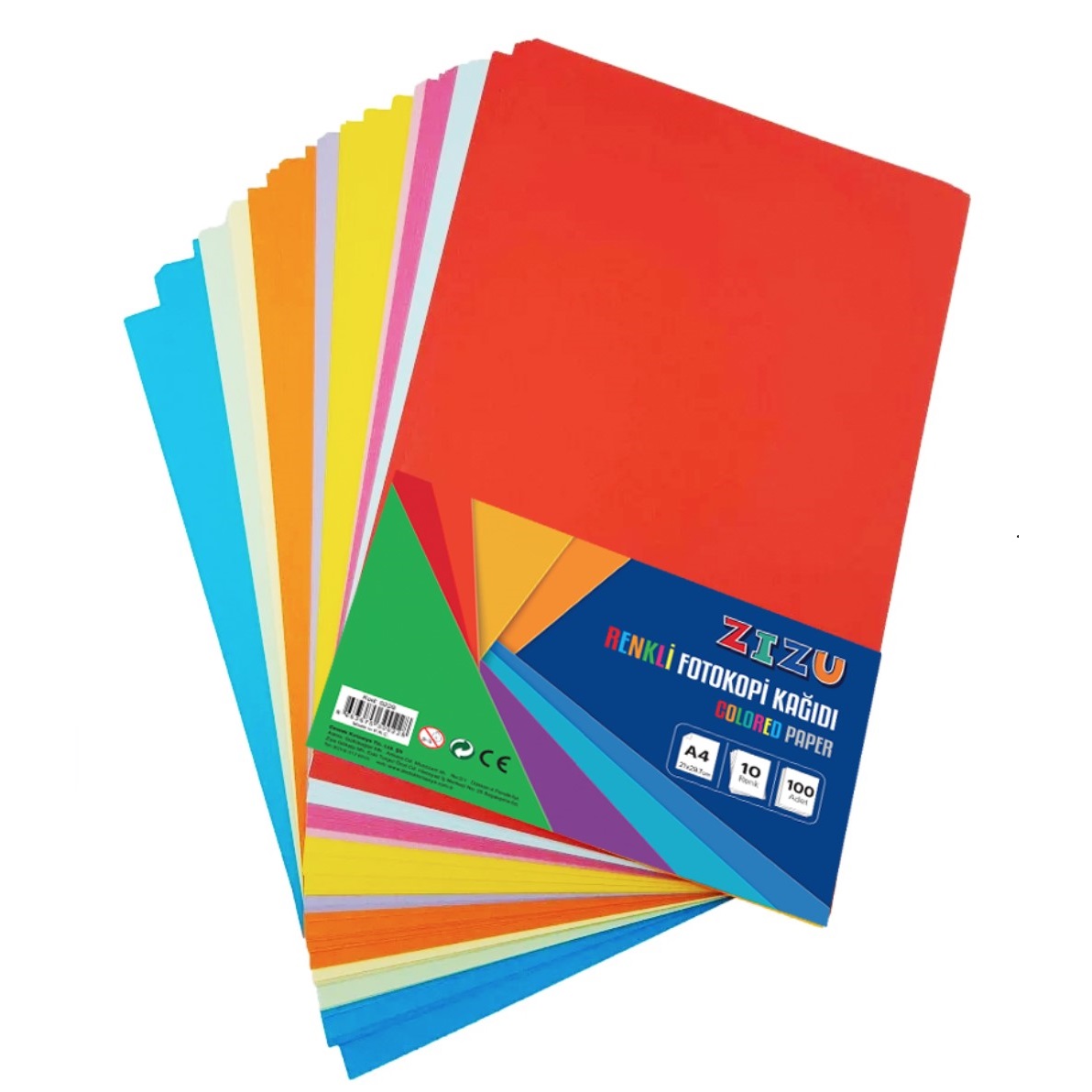 Zizu Renkli Fotokopi Kağıdı 100lü 10 Renk