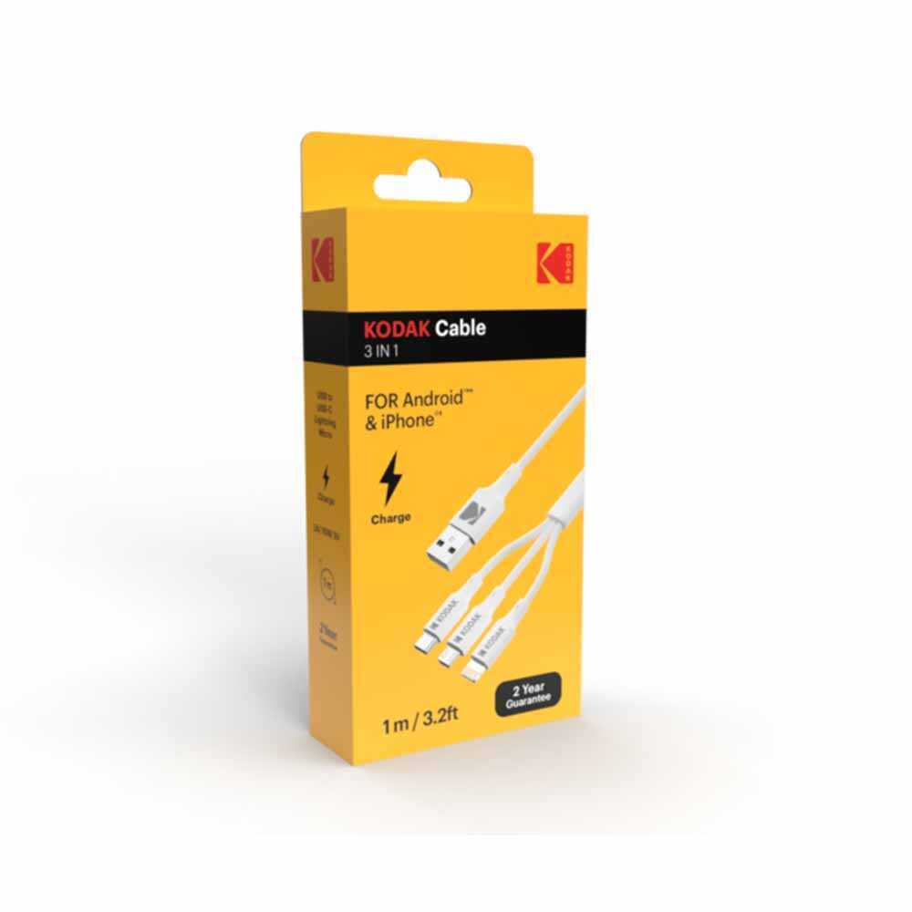 Kodak Android ve iPhone için USB / 3in1 Kablo - 1.0 Metre