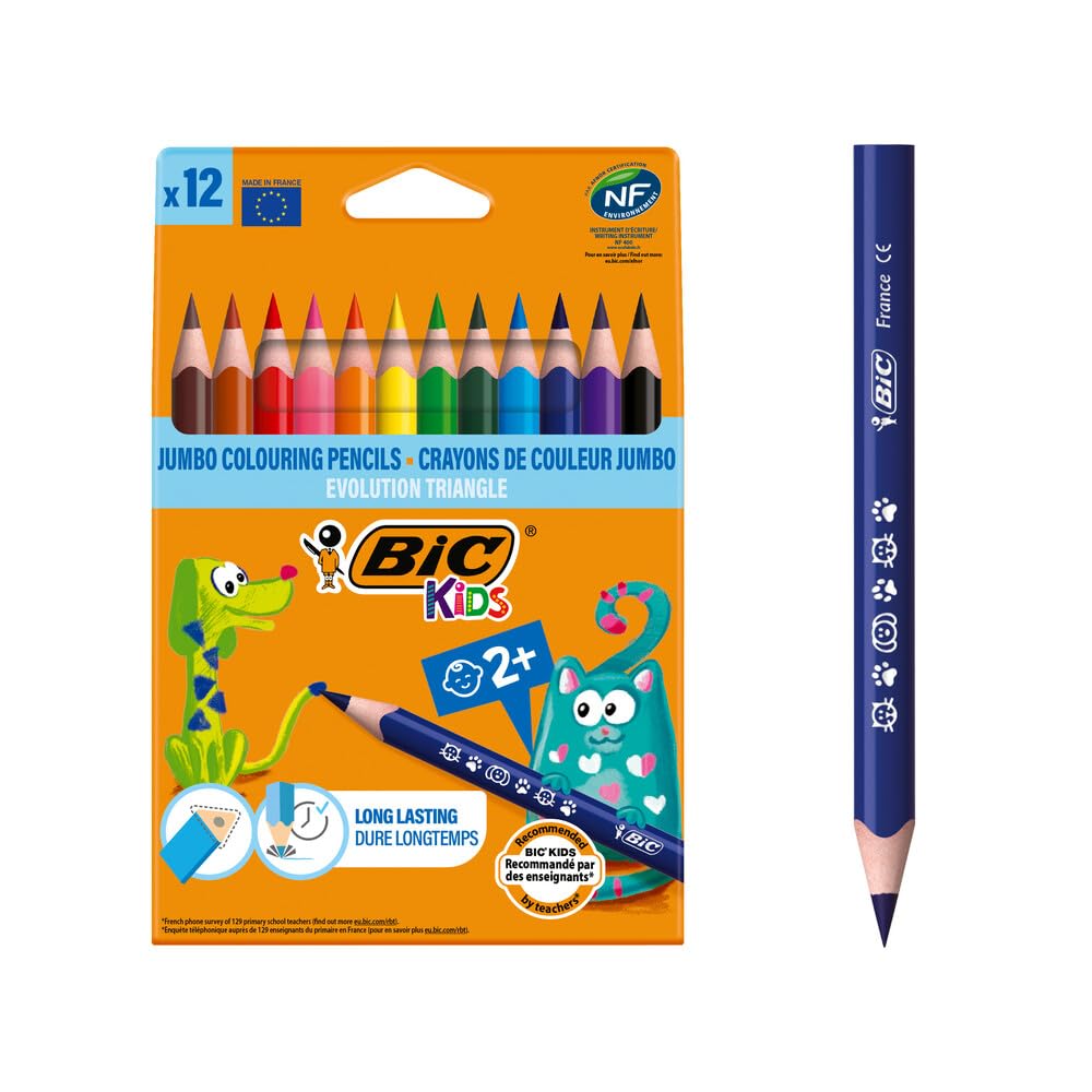 Bic Jumbo Üçgen 12li Kuru Boya Evolution Triangle