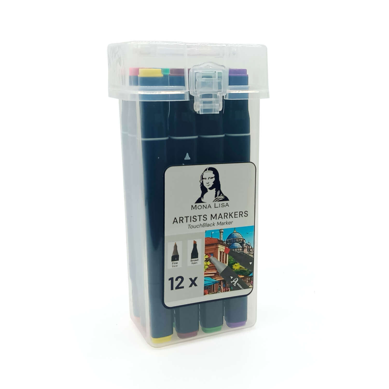 Mona Lisa Touchblack Çift Uçlu Marker Kalem 12 Renk