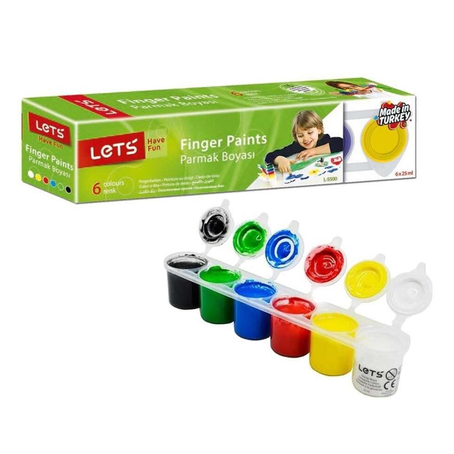Lets Parmak Boyası 6 Renk x 25 ml L-5500