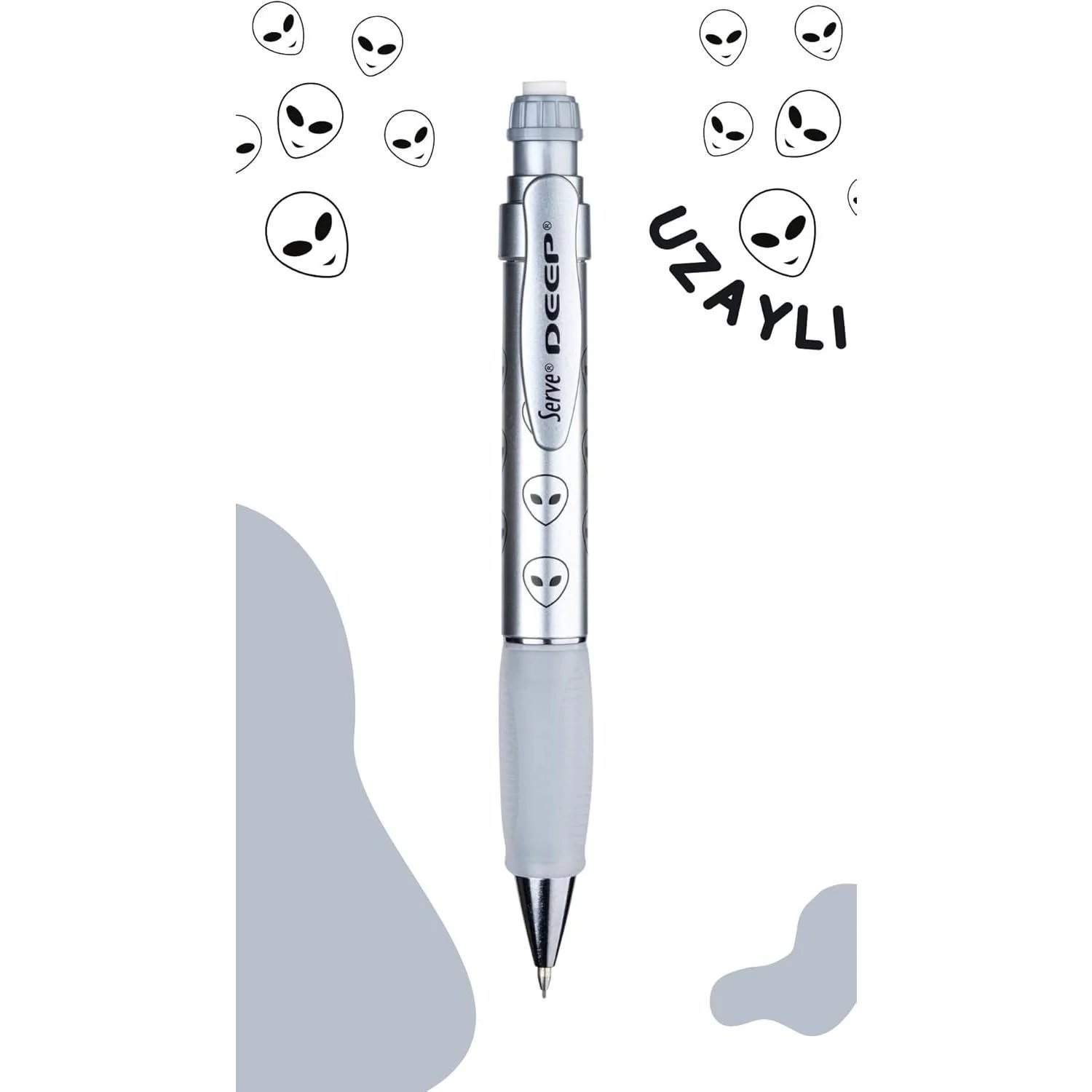 Serve Deep Versatil Kalem 0.7mm Metalik Silver Alien