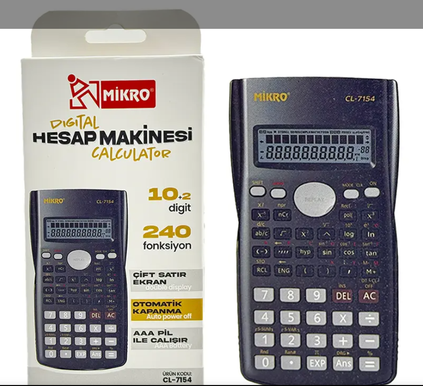 Mikro Digital Fonksiyonlu Hesap Makinesi 10+2 Hane Cl-7154