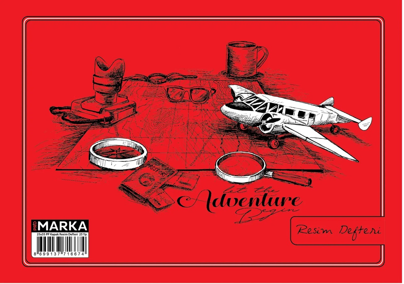 Promarka Plastik Kapak Spiralli Resim Defteri 25 Yaprak 25x35cm