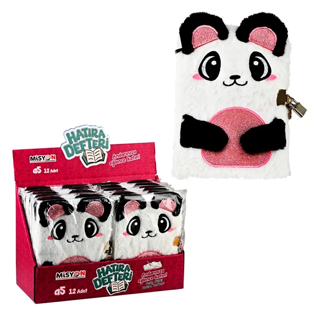 Misyon Panda Peluş Hatıra Defteri Kilitli A5