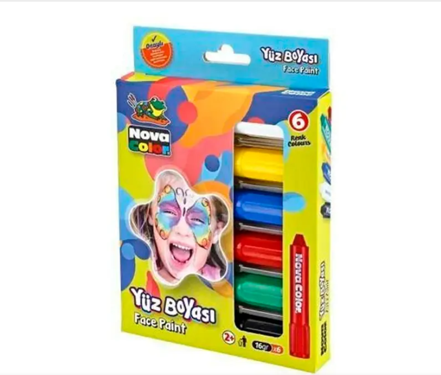 Nova Color Yüz Boyası 6 Renk Non Toxic Nc-212