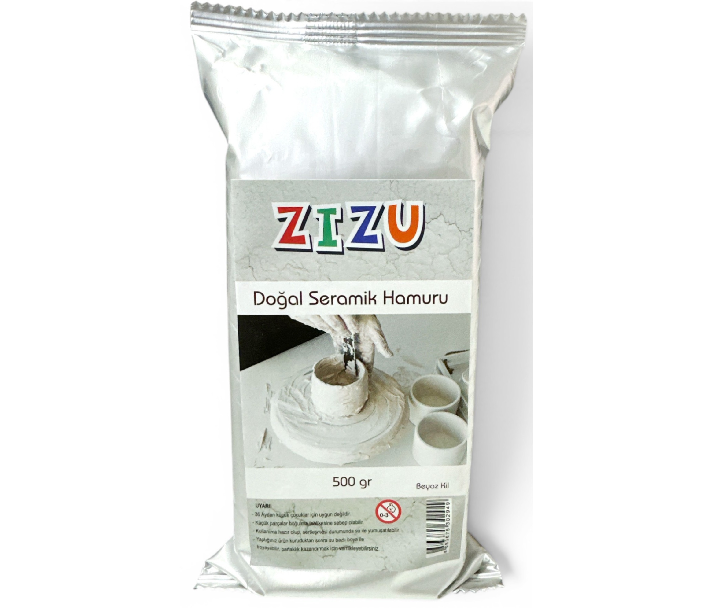 Zizu Seramik Kil 500gr Beyaz Seramik Hamuru