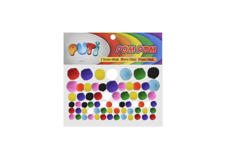 Puti Pon Pon Karışık 10 mm-20 mm-30 mm