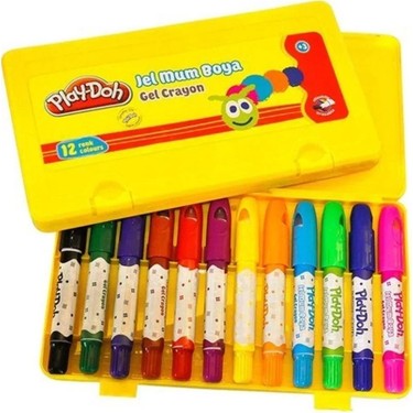 Play Doh Jel Mum Boya Gel Crayon 12 Renk Plastik Kutulu